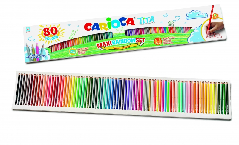 Imagen extra Carioca Tita Rainbow Maxi Pack de 80 Lapices de Resina - Hexagonales