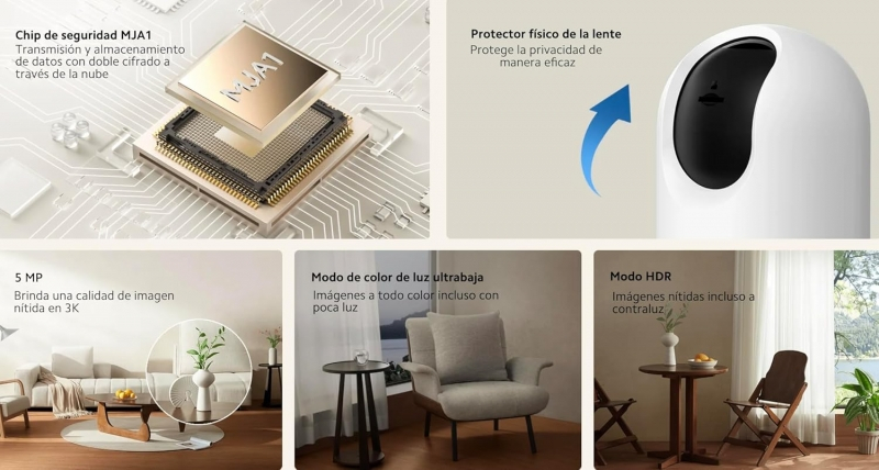 Imagen extra Xiaomi Smart Camera C500 Pro Camara Vigilancia 3K HDR 5MP WiFi Bluetooth - Vista 360º - Deteccion de Mascotas