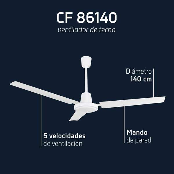 Imagen extra Orbegozo CF 86140 Ventilador de Techo con Interruptor de Pared 70W, 140cm diametro