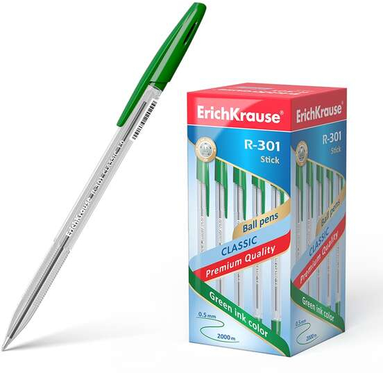 Boligrafo estandar ErichKrause R-301 Verde