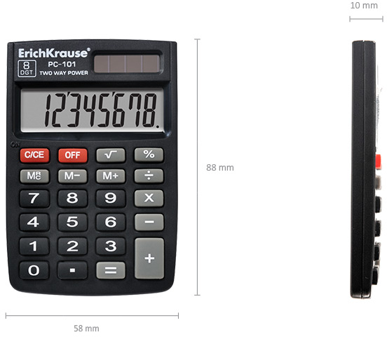 Imagen extra Calculadora ECONOMICA de bolsillo 8 Digitos PC-101 (6x9cm aprox)