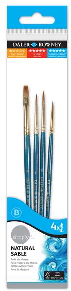 Daler Rowney Simply Pack de 4 Pinceles de Marta