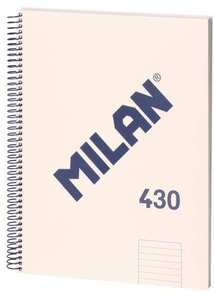 Milan Serie 1918 Cuaderno Espiral Formato A4 Pautado 7mm - 80 Hojas de 95 gr/m2 - Microperforado, 4 Taladros - Beige