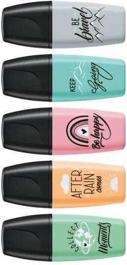 Imagen extra PACK 5 Marcadores Stabilo Boss MINI Pastellove (Rosa, Naranja, Verde, Gris, y Turquesa)