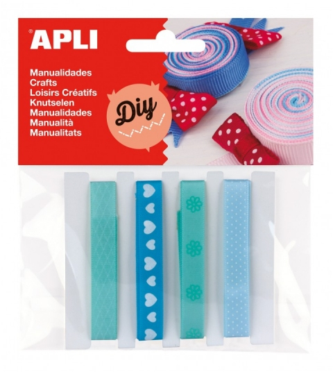 Apli Pack de 4 Cintas de Tela - Scrapbooking - Azul