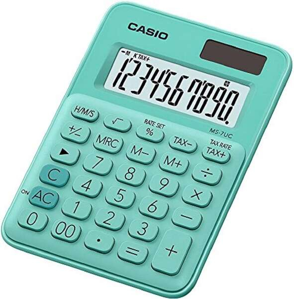 Casio MS-7UC Calculadora de Escritorio - 10 Digitos - Verde  (10x15cm aprox)