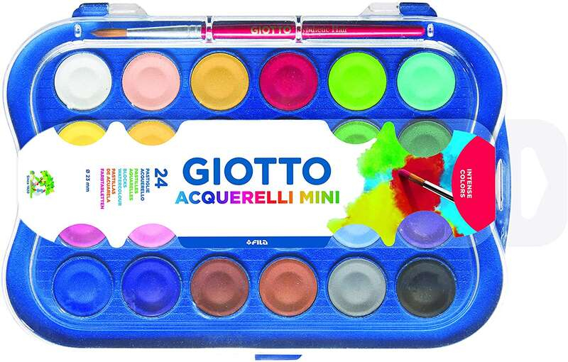 Giotto - Estuche de 24 Acuarelas Mini 23mm. Colores Luminosos