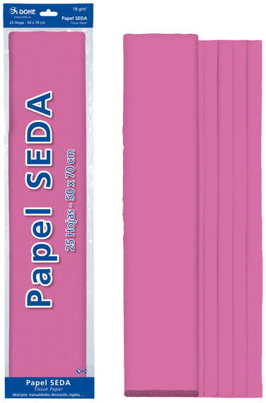 Papel seda Rosa, 25 hojas de 50x70 cm