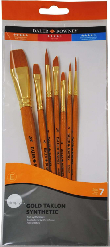 Daler Rowney Simply Pack de 7 Pinceles Sinteticos