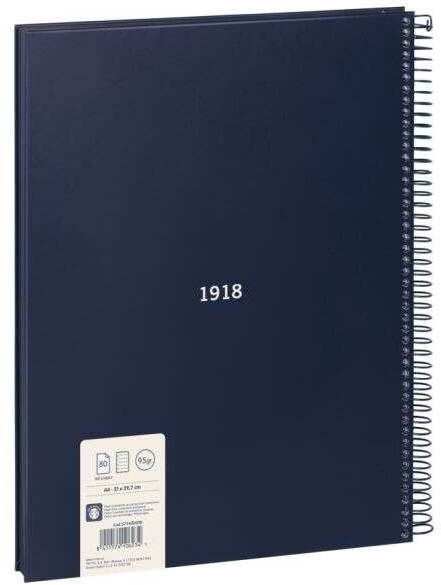 Imagen extra Milan Serie 1918 Cuaderno Espiral Formato A4 Pautado 7mm - 80 Hojas de 95 gr/m2 - Microperforado, 4 Taladros - Azul Oscuro