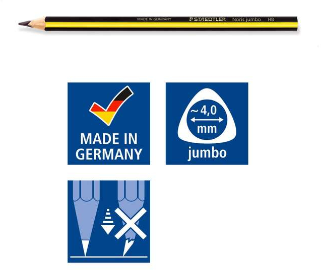 Imagen extra PACK 2 Lapices Staedtler Noris Jumbo 119 Triangulares HB (estandar)