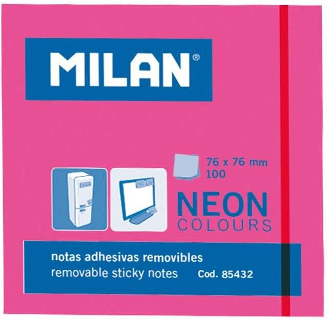 Notas adhesivas ECONOMICAS 75 X 75mm Rosa Fluorescente. 100 hojitas