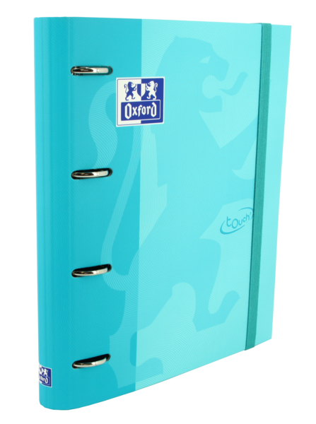 Oxford Europeanbinder Touch A4+ Carpeta de Anillas con Recambio Cuadricula 5x5 - Tapa Extradura - Cierre con Goma Elastica - Col