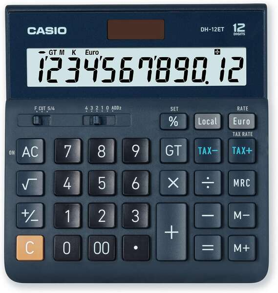 Imagen extra Casio DH-12ET Calculadora de Sobremesa - Pantalla Extragrande de 12 Digitos - Azul Oscuro