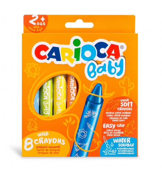Carioca Pack de 8 Ceras Baby 2+ - Lavables