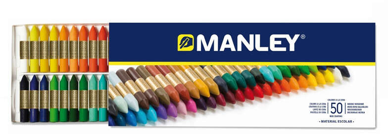 Imagen extra LAPICES CERA MANLEY. Caja de 50 Colores