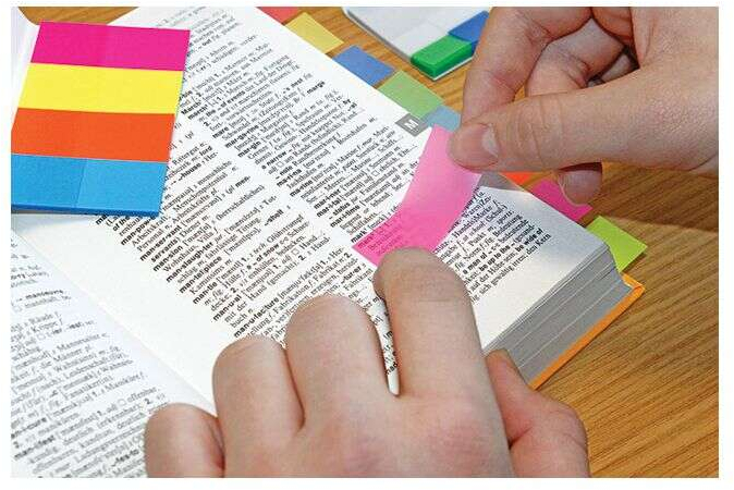 Imagen extra PACK 4 Marcadores con 40 hojitas por color. Medida 50 x 20mm