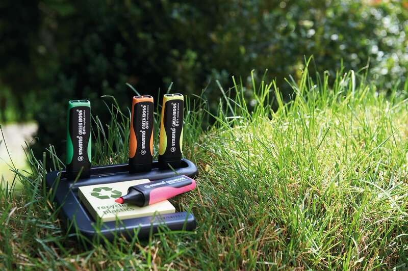 Imagen extra Set de 4 Marcadores Stabilo Green Boss + Bloc de Notas. Ecológico materiales reciclados