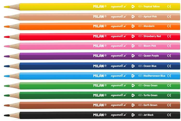Imagen extra Milan Pack de 12 Lapices Triangulares de Colores Acuarelables + Pincel