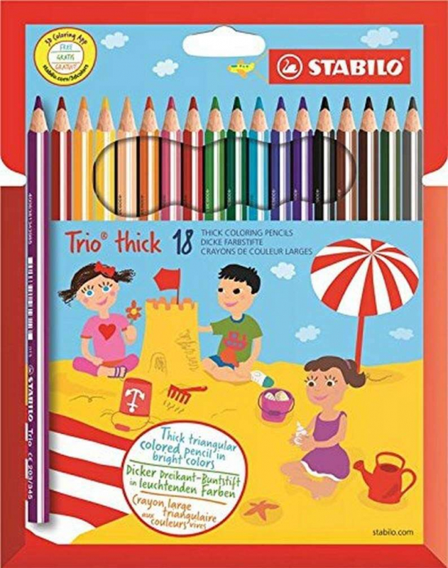 Stabilo Trio Thick - PACK 18 Lapices de Colores