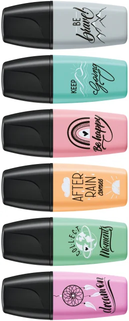 Imagen extra PACK 6 Marcadores Stabilo Boss MINI Pastellove (Rosa, Fucsia, Naranja, Verde, Gris, y Turquesa)