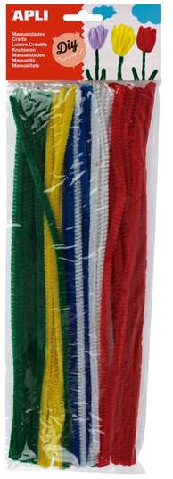 Apli Pack de 50 Limpiapipas Diametro 6 mm x 300 mm - Colores Surtidos