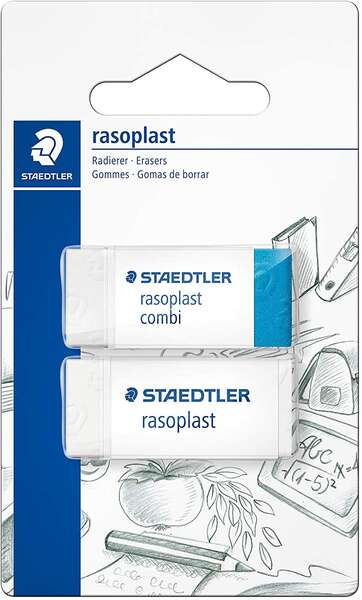 Staedtler Pack de 1 Goma de Borrar 526 Rasoplast Combi + 1 Goma de Borrar 526 Rasoplast