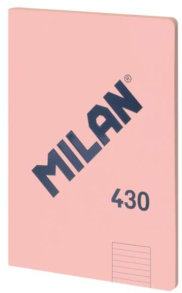 Milan Serie 1918 Libreta Encolada Formato A4 Pautado 7mm - 48 Hojas de 95 gr/m2 - Microperforado - Tapa Blanda - Rosa