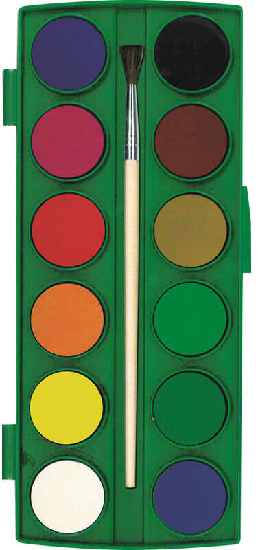 Imagen extra Acuarelas Alpino Estuche de 12 c0lores pastillas de 28mm. Incluye Pincel