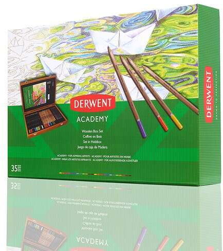 Imagen extra Derwent Academy Caja de Madera (Lapices de Colores, Pincel, Sacapuntas, Goma, Hoja de Proyectos)