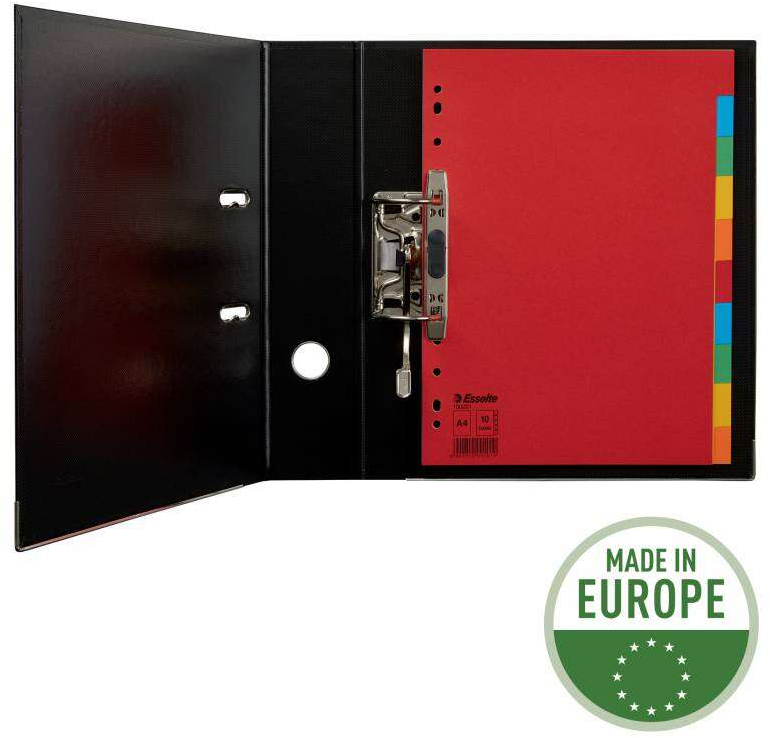 Imagen extra Esselte Separadores A4 Carton - 10 Pestañas de Colores - Multitaladro