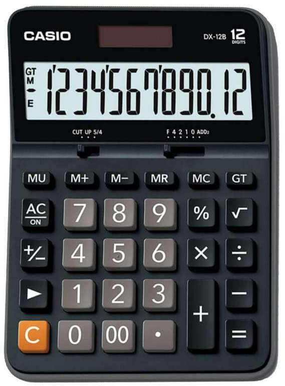 Imagen extra Casio DX-12B Calculadora de Escritorio - Pantalla Extragrande LCD de 12 Digitos - Negro