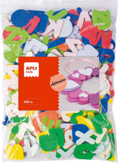Apli Formas Goma Eva Adhesivas Letras 500 uds
