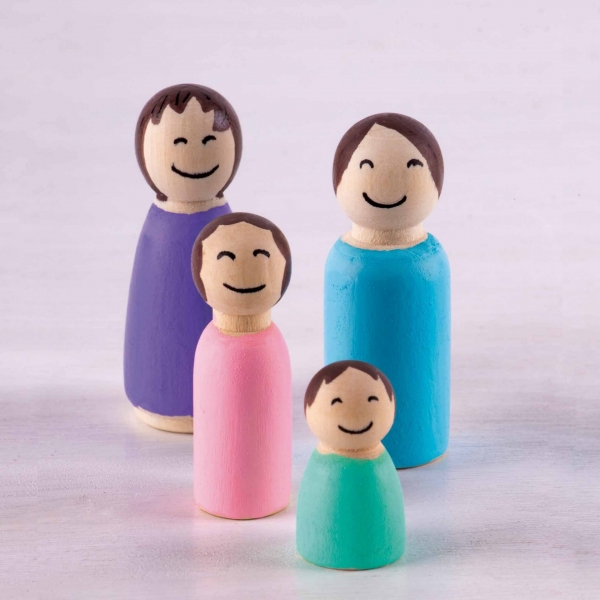 Imagen extra Apli Muñecos de Madera Surtidos - Formato MAXI - 48 Unidades - 4 formatos Diferentes - Madera Natural