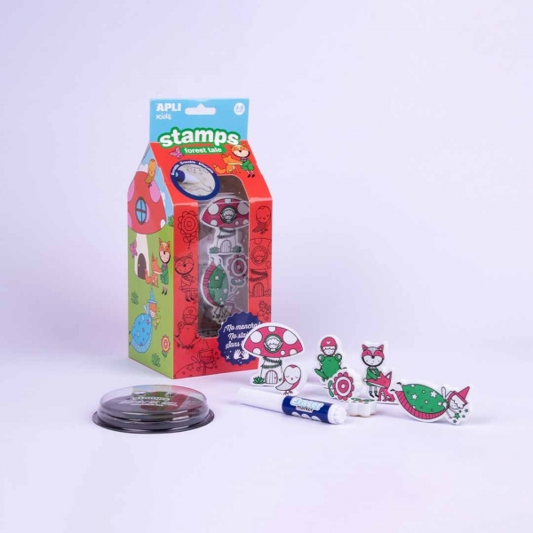 Imagen extra Apli Set de Sellos Magic Forest Kids - Tinta Borrable - No Toxica - Lavable