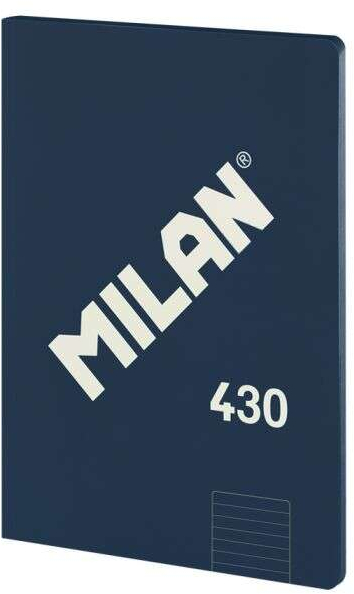 Milan Serie 1918 Libreta Encolada Formato A4 Pautado 7mm - 48 Hojas de 95 gr/m2 - Microperforado - Tapa Blanda - Azul Oscuro