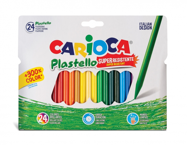 Carioca Pack de 24 Plasticeras - No manchan - Duraderas