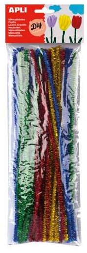 Apli Pack de 50 Limpiapipas Diametro 6 mm x 300 mm - Colores Surtidos