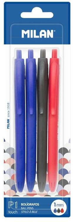 Milan P1 Touch Pack de 4 Boligrafos de varios colores