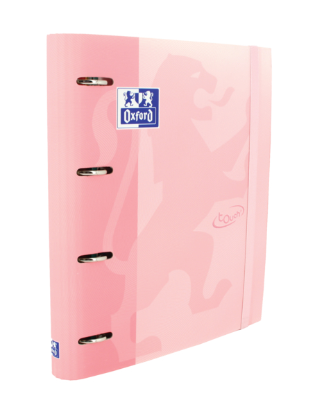 Oxford Europeanbinder Touch A4+ Carpeta de Anillas con Recambio Cuadricula 5x5 - Tapa Extradura - Cierre con Goma Elastica - Col
