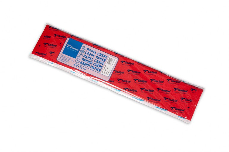 Sadipal - PACK de 10 Papeles Crespon Rojo de 50cm x 2m (Papel pinocho crepe)