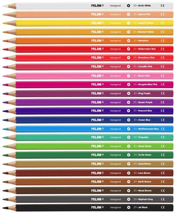 Imagen extra Milan Pack de 24 Lapices Hexagonales de Colores
