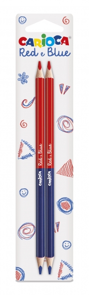 Imagen extra Carioca Blister 2 Lapices - Cuerpo Lacado Hexagonal - Color Azul Rojo