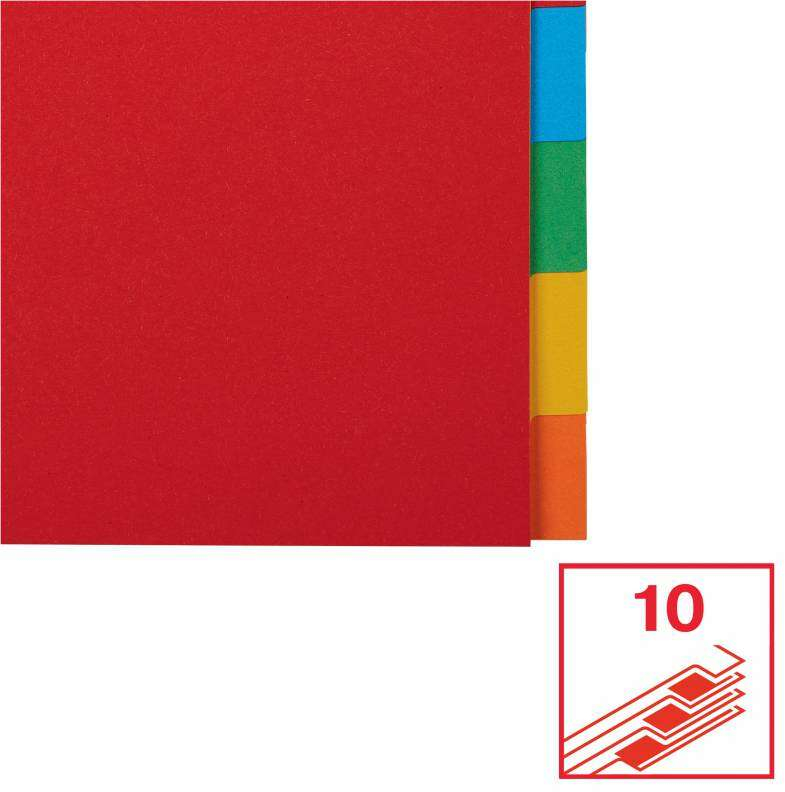 Imagen extra Esselte Separadores A4 Carton - 10 Pestañas de Colores - Multitaladro