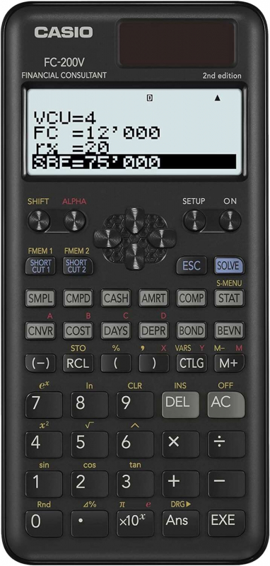 Casio FC200V Calculadora Financiera - Pantalla de 4 Lineas 