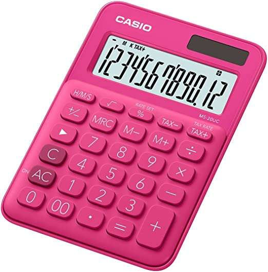 Casio MS-7UC Calculadora de Escritorio - 10 Digitos - Rojo  (10x15cm aprox)
