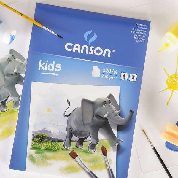 Imagen extra Canson Kids Pintura Bloc Encolado de 20 Hojas A4 - 21x29.7cm - 200g - Blanco