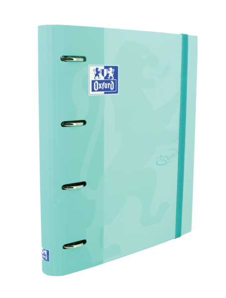 Oxford Europeanbinder Touch A4+ Carpeta de Anillas con Recambio Cuadricula 5x5 - Tapa Extradura - Cierre con Goma Elastica - Col