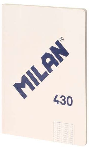 Milan Serie 1918 Libreta Encolada Formato A4 Cuadricula 5x5mm - 48 Hojas de 95 gr/m2 - Microperforado - Tapa Blanda - Beige