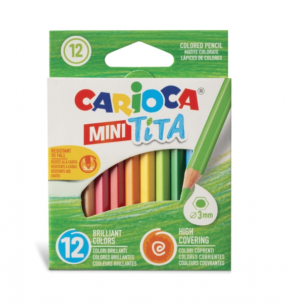 Carioca Tita Pack de 12 Mini Lapices de Resina - Hexagonales